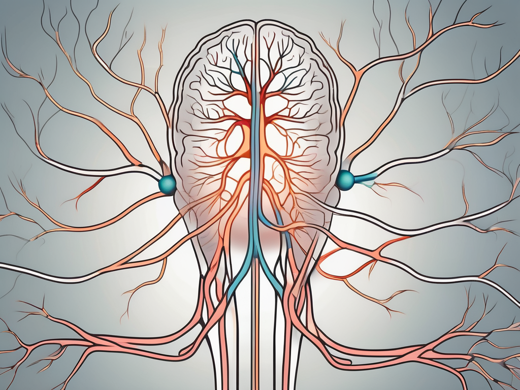 The human nervous system highlighting the vagus nerve