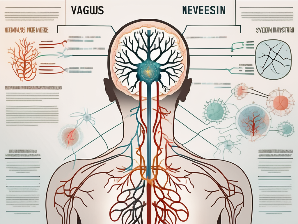 The human nervous system highlighting the vagus nerve